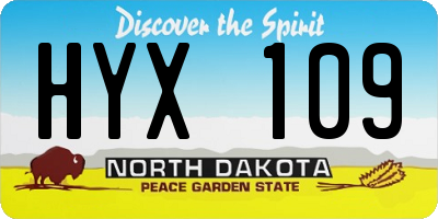 ND license plate HYX109