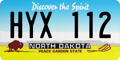 ND license plate HYX112