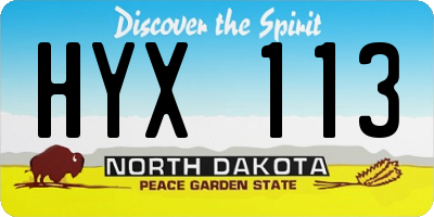 ND license plate HYX113