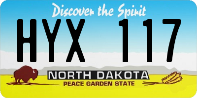 ND license plate HYX117
