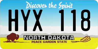 ND license plate HYX118