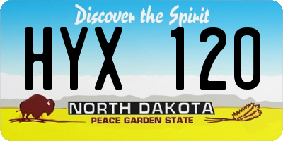ND license plate HYX120