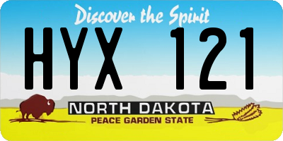 ND license plate HYX121