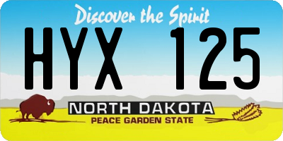 ND license plate HYX125