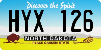 ND license plate HYX126