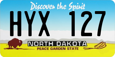 ND license plate HYX127