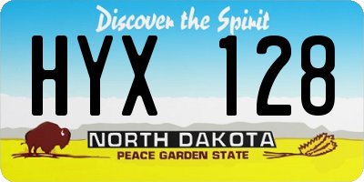 ND license plate HYX128
