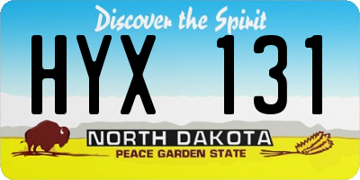 ND license plate HYX131