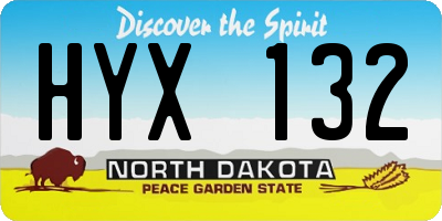 ND license plate HYX132