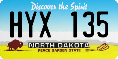 ND license plate HYX135
