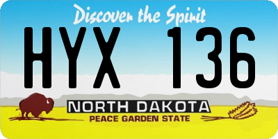ND license plate HYX136