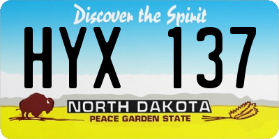 ND license plate HYX137