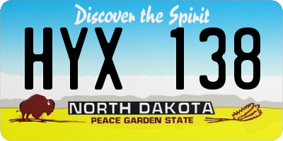 ND license plate HYX138
