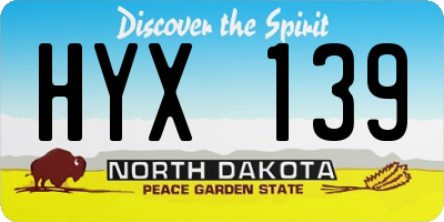 ND license plate HYX139