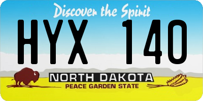 ND license plate HYX140