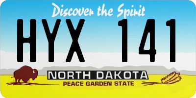 ND license plate HYX141