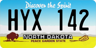 ND license plate HYX142