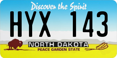 ND license plate HYX143