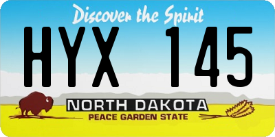 ND license plate HYX145