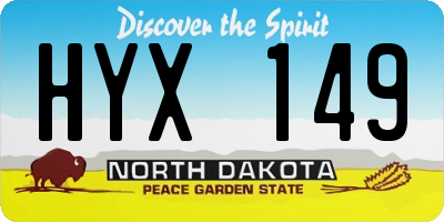 ND license plate HYX149