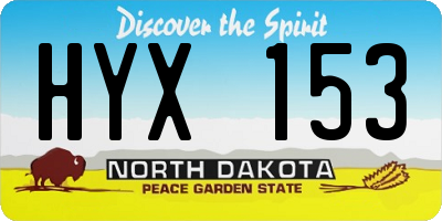 ND license plate HYX153