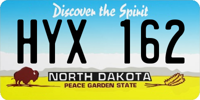 ND license plate HYX162