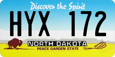 ND license plate HYX172