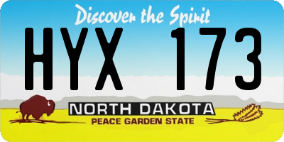 ND license plate HYX173