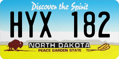 ND license plate HYX182