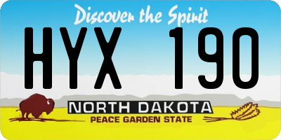 ND license plate HYX190