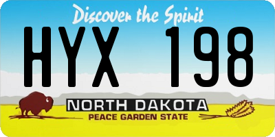 ND license plate HYX198