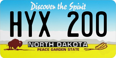 ND license plate HYX200