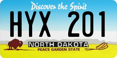 ND license plate HYX201