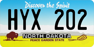 ND license plate HYX202