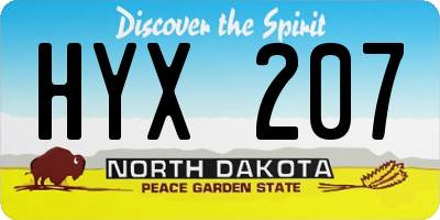 ND license plate HYX207