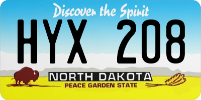 ND license plate HYX208