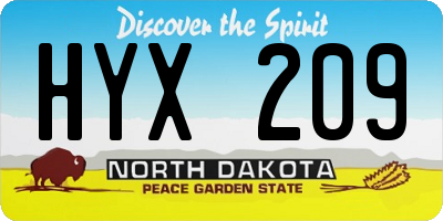 ND license plate HYX209