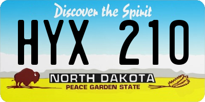 ND license plate HYX210