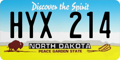 ND license plate HYX214