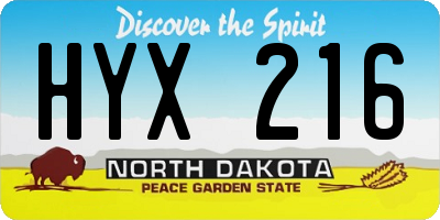 ND license plate HYX216