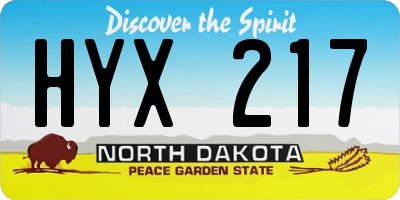 ND license plate HYX217