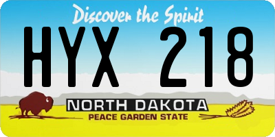 ND license plate HYX218