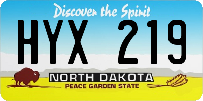 ND license plate HYX219