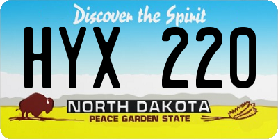 ND license plate HYX220