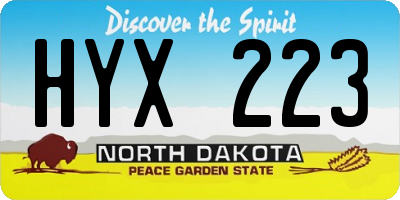 ND license plate HYX223