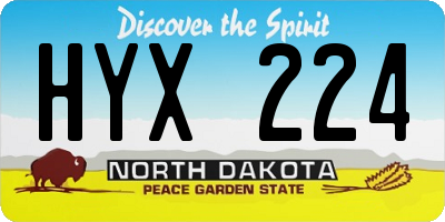 ND license plate HYX224