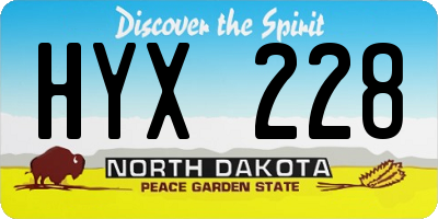 ND license plate HYX228