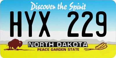 ND license plate HYX229