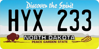 ND license plate HYX233