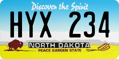 ND license plate HYX234